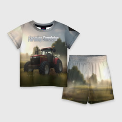 Детский костюм с шортами 3D Farming Simulator - Красный трактор