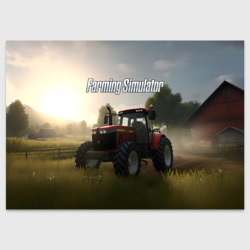 Поздравительная открытка Farming Simulator - Красный трактор