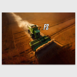 Поздравительная открытка Farming Simulator - Зеленый трактор