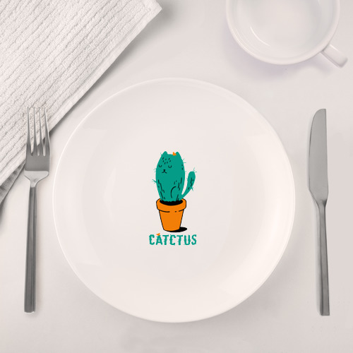 Набор: тарелка + кружка Котик кактус - фото 4