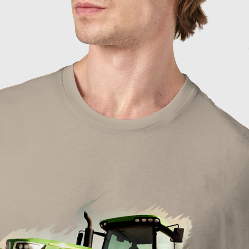 Мужская футболка хлопок Farming Simulator - brushstroke, цвет миндальный - фото 6