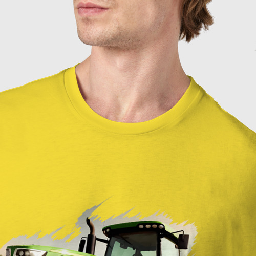Мужская футболка хлопок Farming Simulator - brushstroke, цвет желтый - фото 6
