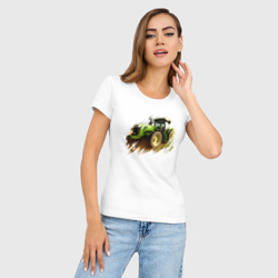 Женская футболка хлопок Slim Farming Simulator - brushstroke - фото 2