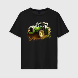 Женская футболка хлопок Oversize Farming Simulator - brushstroke