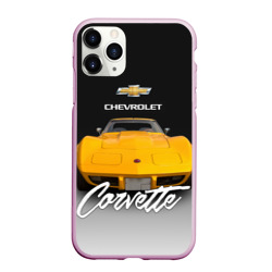 Чехол для iPhone 11 Pro матовый Американская машина Chevrolet Corvette 70-х годов