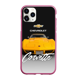 Чехол для iPhone 11 Pro Max матовый Американская машина Chevrolet Corvette 70-х годов