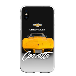 Чехол для iPhone XS Max матовый Американская машина Chevrolet Corvette 70-х годов