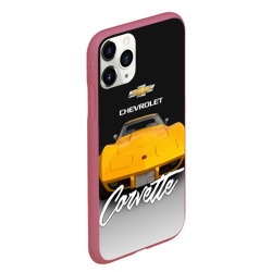 Чехол для iPhone 11 Pro Max матовый Американская машина Chevrolet Corvette 70-х годов - фото 2