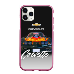 Чехол для iPhone 11 Pro Max матовый Американская маслкар 70-х годов Chevrolet Corvette