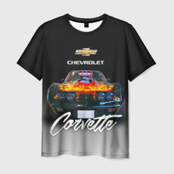 Мужская футболка 3D Американская маслкар 70-х годов Chevrolet Corvette
