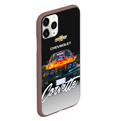 Чехол для iPhone 11 Pro матовый Американская маслкар 70-х годов Chevrolet Corvette - фото 2