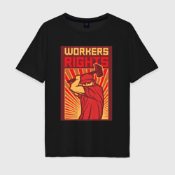 Мужская футболка хлопок Oversize Права работников