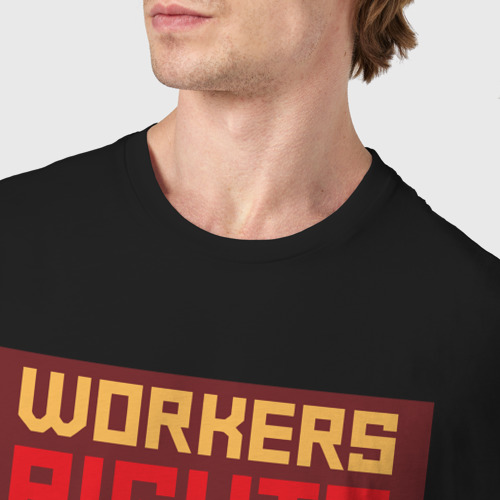 Мужская футболка хлопок Права работников, цвет черный - фото 6