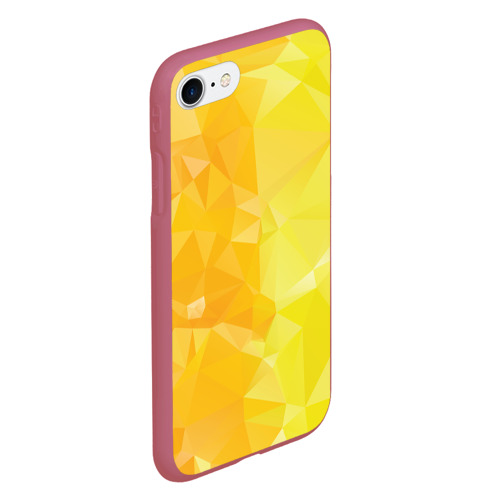 Чехол для iPhone 7/8 матовый с принтом Желтые, зеленые и оранжевые многоугольники, вид сбоку #3