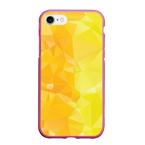 Чехол для iPhone 7/8 матовый с принтом Желтые, зеленые и оранжевые многоугольники, вид спереди #2