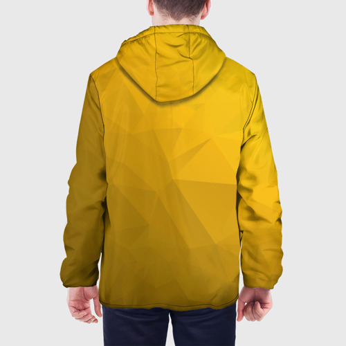 Мужская куртка 3D Золотисто желтые многоугольники, цвет 3D печать - фото 5