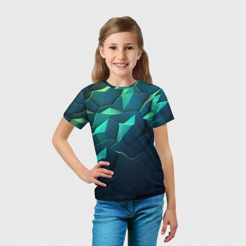 Детская футболка 3D Большие плиты и камни, цвет 3D печать - фото 5
