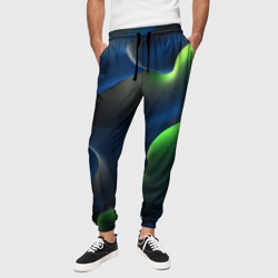 Плиты и неоновое свечение – Мужские брюки 3D с принтом купить