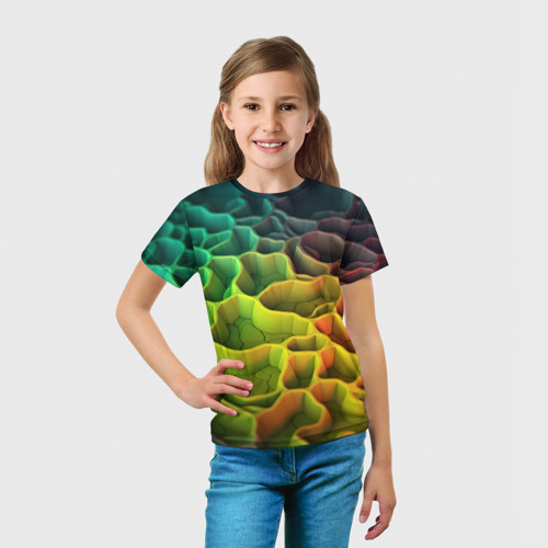 Детская футболка 3D Песочная радужная текстура, цвет 3D печать - фото 5