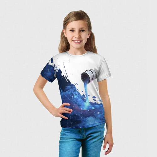 Детская футболка 3D Банка с синей краской, цвет 3D печать - фото 5