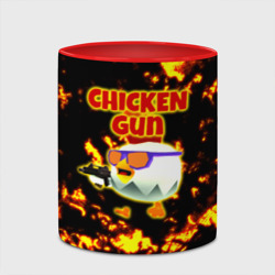 Кружка с полной запечаткой Chicken Gun на фоне огня - фото 2