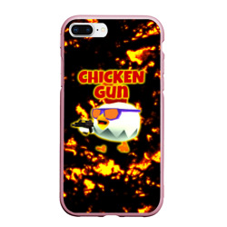 Чехол для iPhone 7Plus/8 Plus матовый Chicken Gun на фоне огня