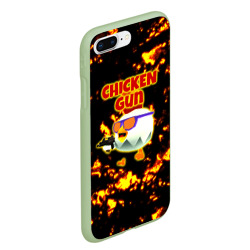 Чехол для iPhone 7Plus/8 Plus матовый Chicken Gun на фоне огня - фото 2