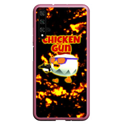 Чехол для Honor 20 Chicken Gun на фоне огня