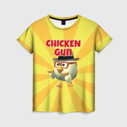 Женская футболка 3D Chicken Gun с пистолетами