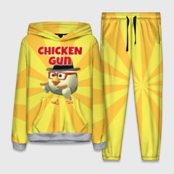 Женский костюм с толстовкой 3D Chicken Gun с пистолетами