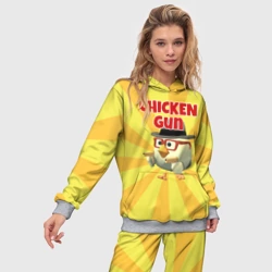 Женский костюм с толстовкой 3D Chicken Gun с пистолетами - фото 2