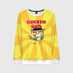 Женский свитшот 3D Chicken Gun с пистолетами