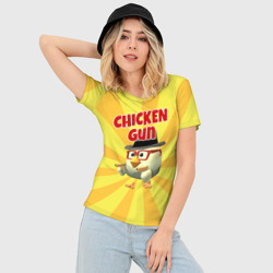 Женская футболка 3D Slim Chicken Gun с пистолетами - фото 2