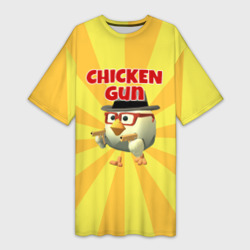 Платье-футболка 3D Chicken Gun с пистолетами