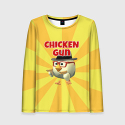 Женский лонгслив 3D Chicken Gun с пистолетами