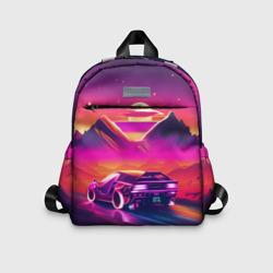 Детский рюкзак 3D Ретро машина на закате - неон