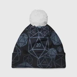 Шапка 3D c помпоном Подземелья и драконы д20