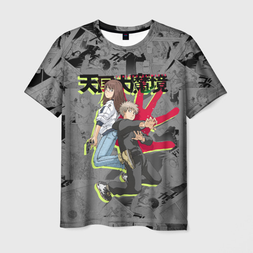 Мужская футболка с принтом Великая небесная стена — Мару и Кируко, вид спереди №1