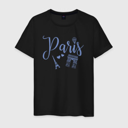 Город Париж – Мужская футболка хлопок с принтом купить со скидкой в -20%