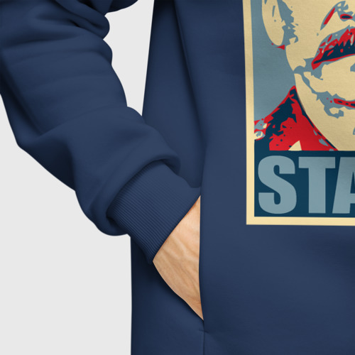 Мужское худи Oversize хлопок Stalin USSR, цвет темно-синий - фото 8