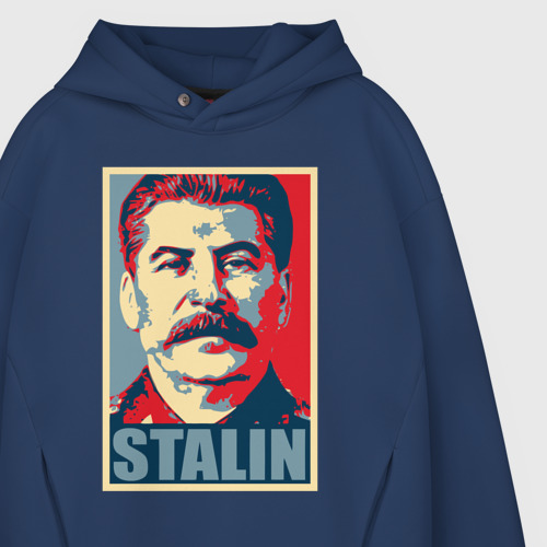 Мужское худи Oversize хлопок Stalin USSR, цвет темно-синий - фото 4