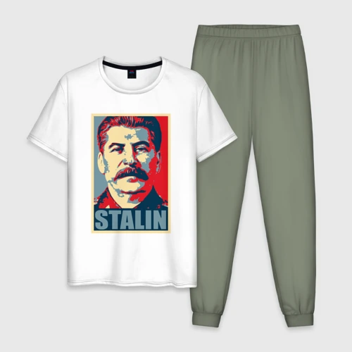 Мужская пижама с белой футболкой хлопок Stalin USSR