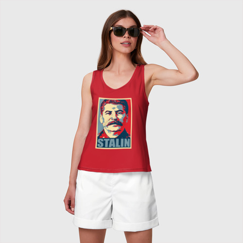 Женская майка хлопок Stalin USSR, цвет красный - фото 3