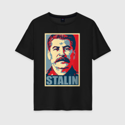 Женская футболка хлопок Oversize Stalin USSR