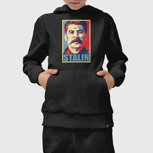 Детский костюм с толстовкой хлопок Stalin USSR, цвет черный - фото 5