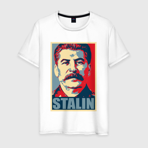 Мужская футболка из хлопка с принтом Stalin USSR, вид спереди №1