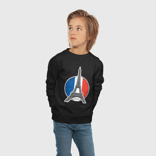 Детский свитшот хлопок Мой Париж, цвет черный - фото 5