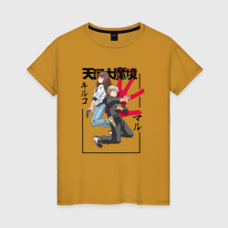Женская футболка хлопок Мару и Кируко - Аниме Великая небесная стена