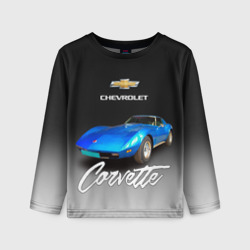 Детский лонгслив 3D Синий Chevrolet Corvette 70-х годов