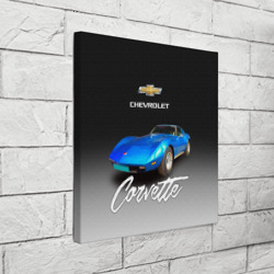 Холст квадратный Синий Chevrolet Corvette 70-х годов - фото 2